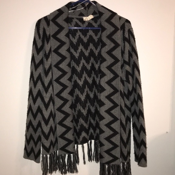 Olive & Oak Sweaters - Open Fringe Cardigan Sweater